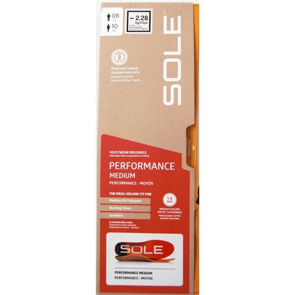 SOLE Performance M Shoe Insoles Orthotic Arch Support Inserts Men's Size 8/Women - Picture 1 of 4